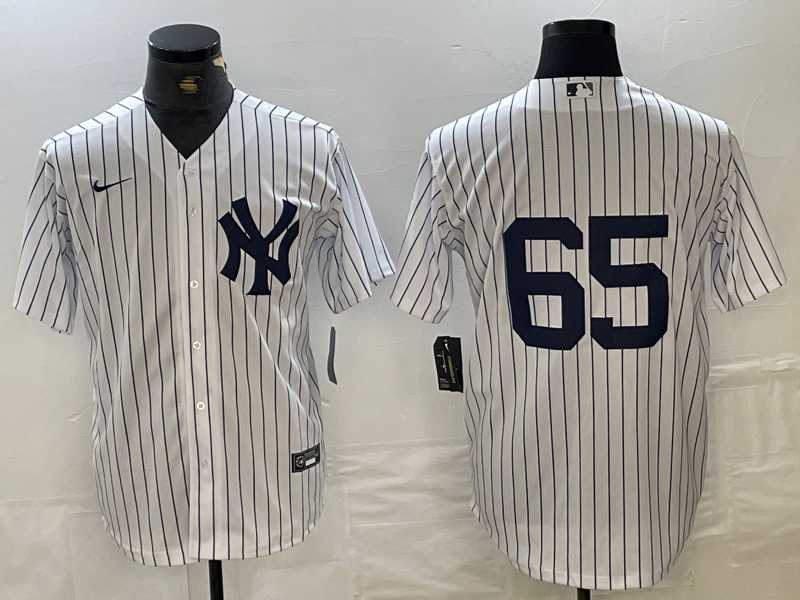 Mens New York Yankees #65 Nestor Cortes Jr No Name White Stitched Cool Base Nike Jersey